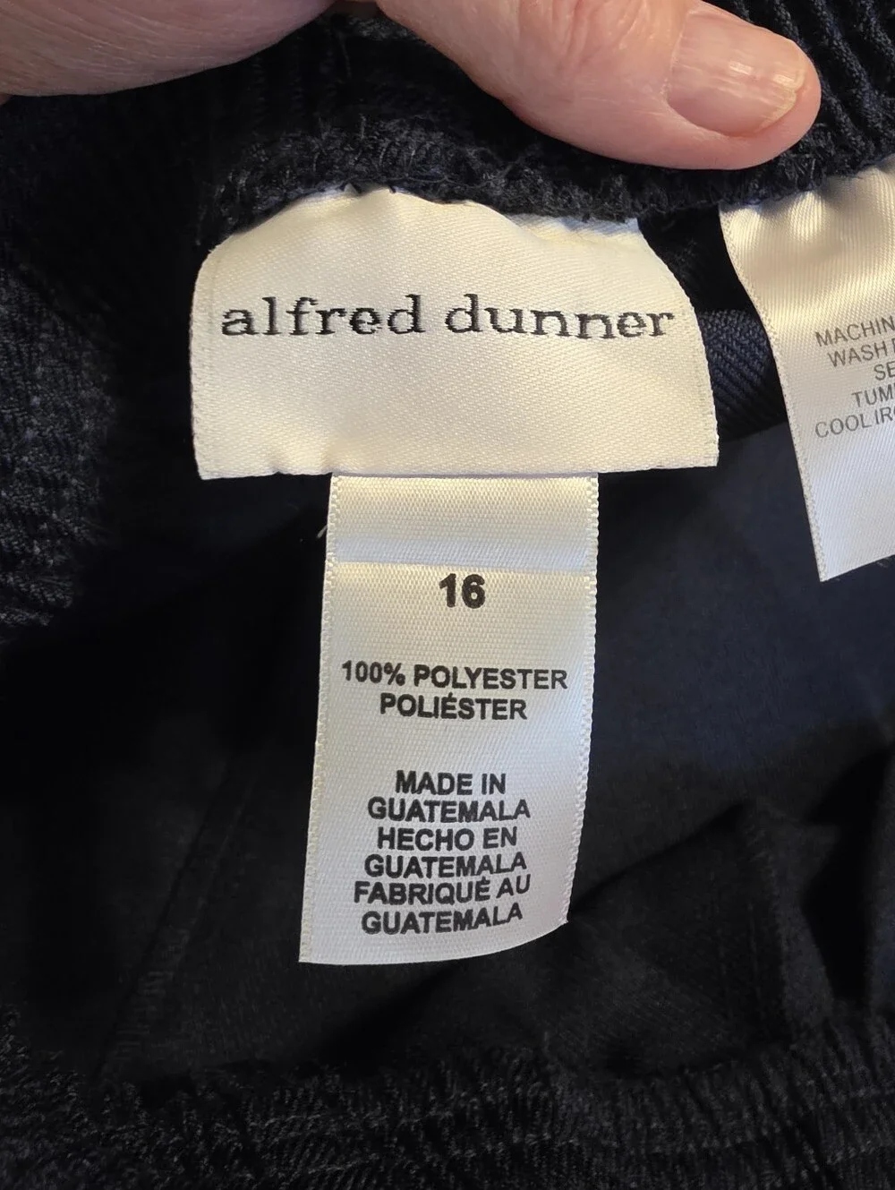 Womens Alfred Dunner Full Elastic Waist,2 Side pockets, Straight Leg, Navy